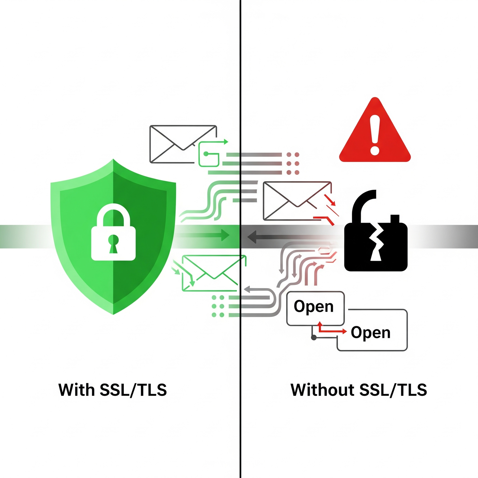 E-mail com SSL/TLS vs. Sem SSL/TLS: Por Que a Segurança é Indispensável?